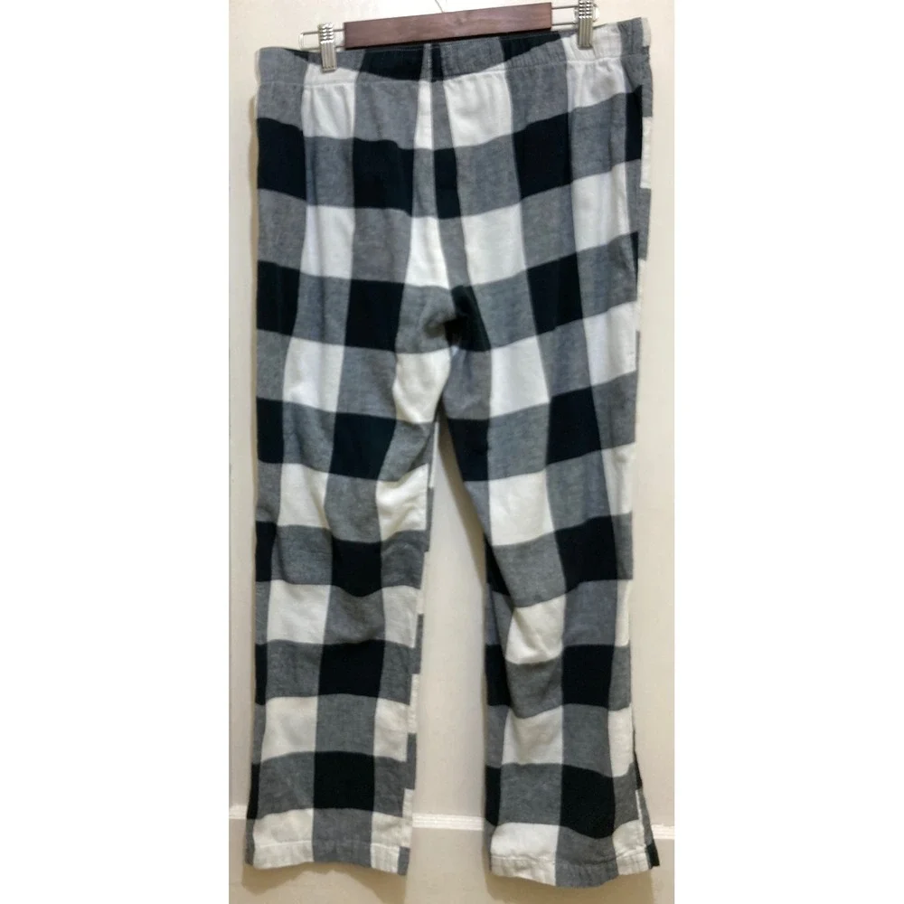 Old Navy Mens Plaid Flannel Pajama Pants Lounge Sleepwear Size Large Black White